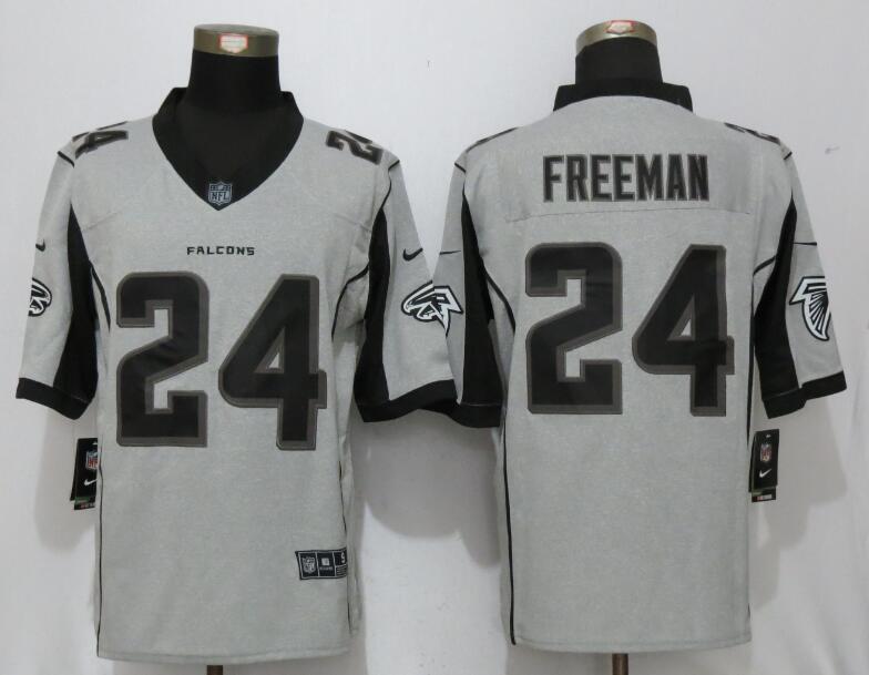 New Nike Atlanta Falcons #24 Freeman Nike Gridiron Gray II Limited Jersey